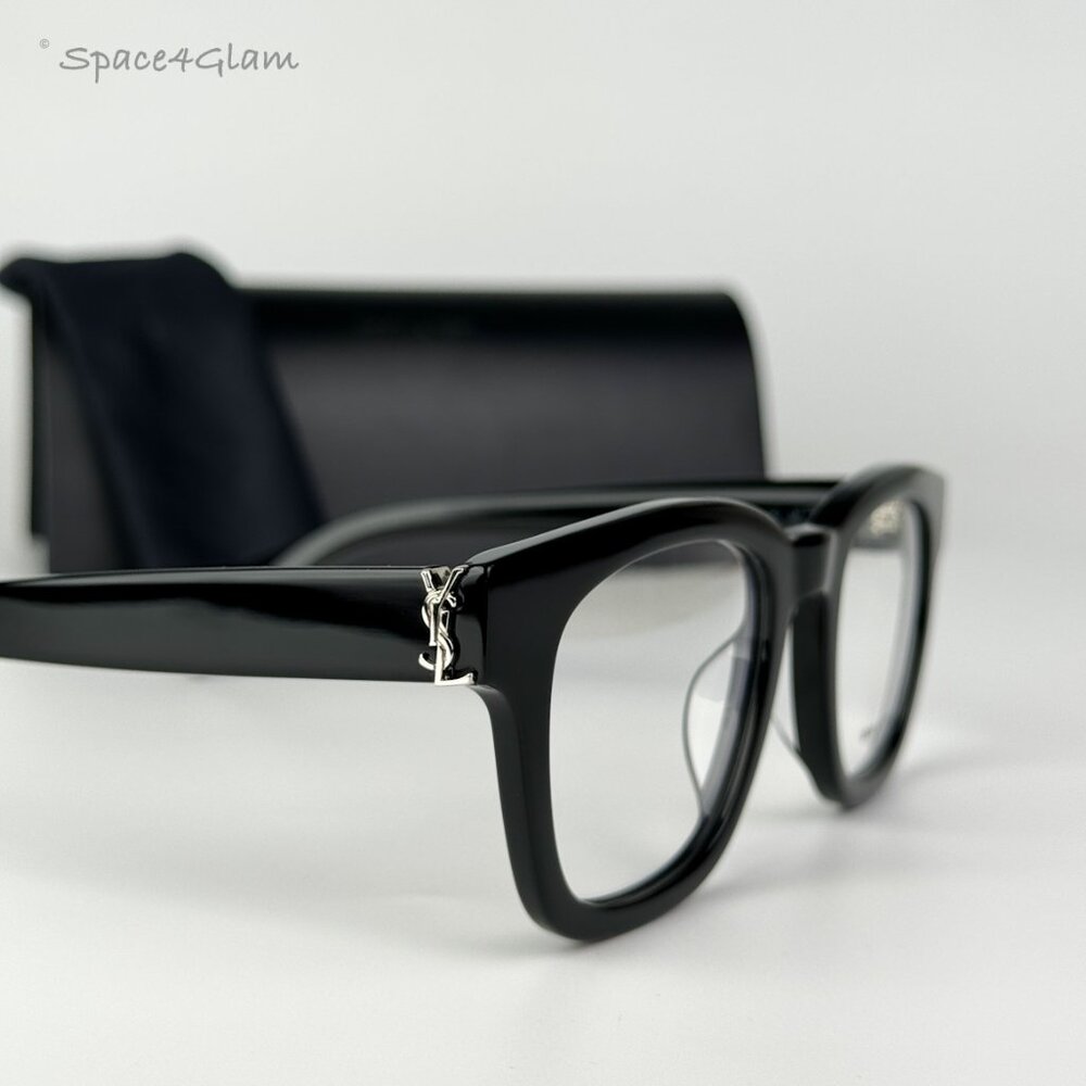 NEW Saint Laurent SLM124 OPT 001 Black Demo Cat Eye Unisex Eyeglasses - Picture 4 of 10